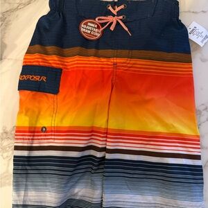 2 Pairs - Colorful Striped Swim Shorts - 2 PAIRS